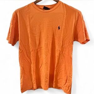Polo Ralph Lauren Men’s Orange w/ Navy Logo Crewneck T-shirt Size Small